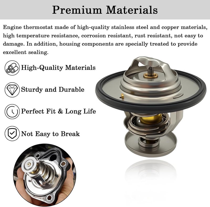 FOXSTAR 52028898AE Engine Thermostat, Coolant Thermostat, 203℉ Fit for Dodge Challenger Charger Durango Magnum & Ram 1500 2500 3500 & Jeep Commander Grand Cherokee & Chryslers 300, Replace 52028898AI - Image 3